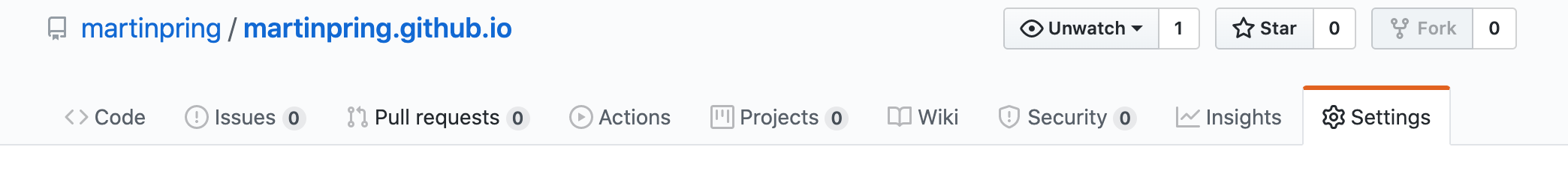 Github repo settings